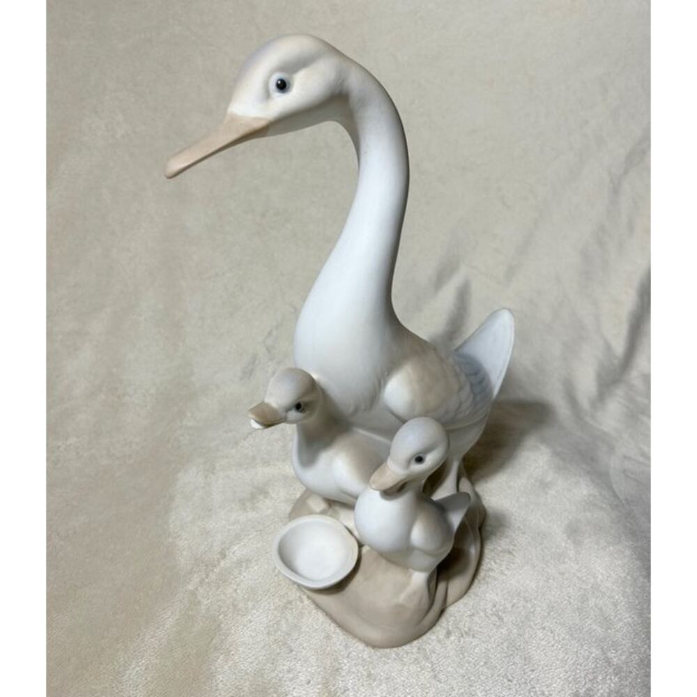 Vintage Porceval Spain Porcelain Goose and Gosling Figurine Mint Collectible